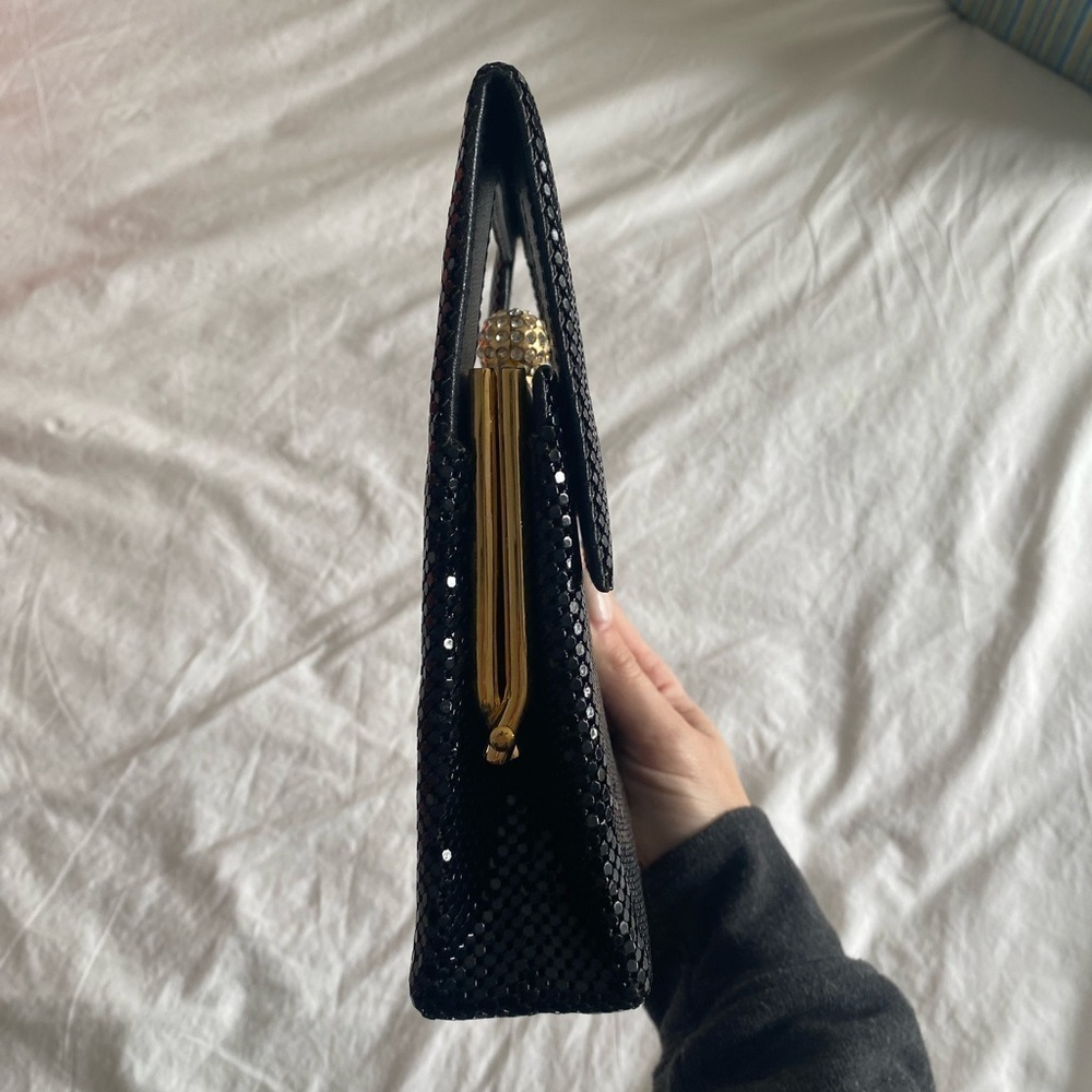 La Regale- Vintage Black Evening Bag with Diamond Clasp - Picture 6 of 7